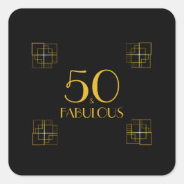 50 en Fabulous | Typografie 50e verjaardag Vierkante Sticker