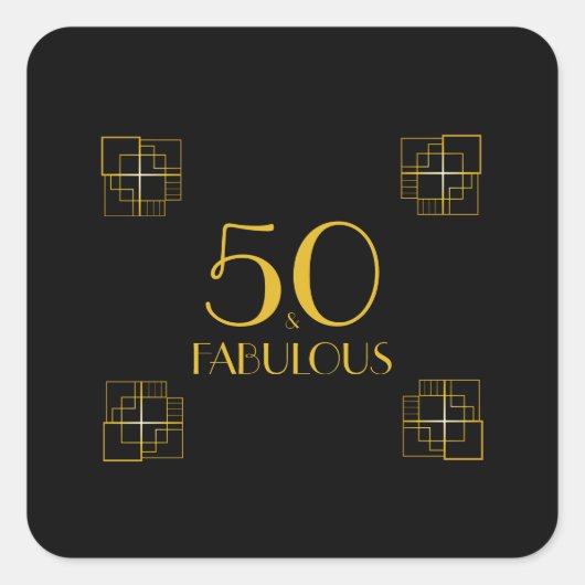 50 en Fabulous | Typografie 50e verjaardag Vierkante Sticker (Voorkant)
