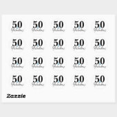 50 en Fabulous Typografie 50th Birthday Ronde Sticker (Vel)