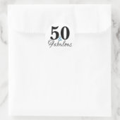 50 en Fabulous Typografie 50th Birthday Ronde Sticker (Tas)