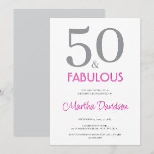 50 en Fabulous   Uitnodiging 50ste verjaardag