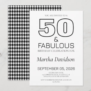 50 en Fabulous   Uitnodiging voor 50ste verjaardag