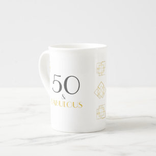 50 en Fabulous Verjaardag Art Deco stijl cadeau Porselein Kop