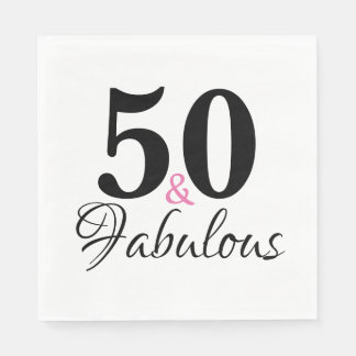 50 en Fabulous Verjaardag Chic Party Paper Servet