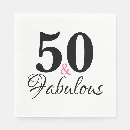 50 en Fabulous Verjaardag Chic Party Paper Servet (Voorkant)
