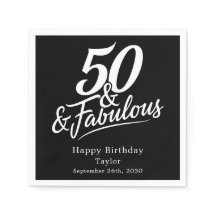 50 en Fabulous Verjaardag Chic Script Aangepast