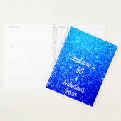 50 En Fabulous verjaardag Deep Blue Ombre Glitteri Planner (Display)