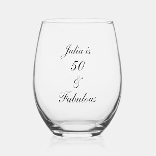 50 En Fabulous Verjaardag Elegant Eenvoudige Gift Wijnglas Zonder Voet