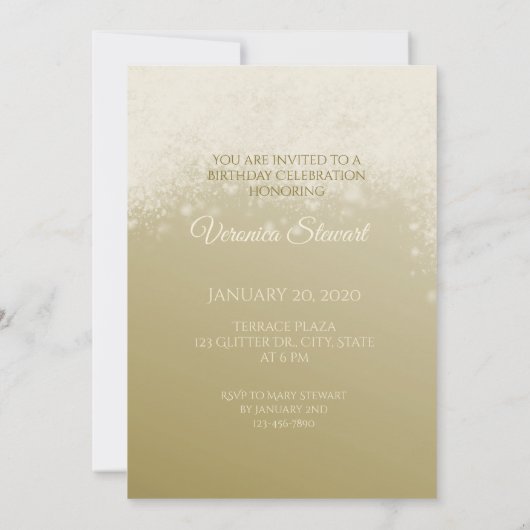 50 en Fabulous Verjaardag Glitter 50ste Verjaardag Kaart (Achterkant)