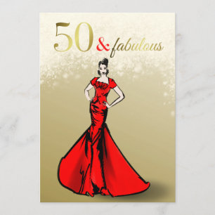 50 en Fabulous Verjaardag Glitter 50ste Verjaardag Kaart