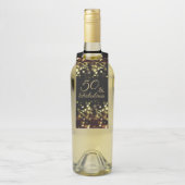 50 en Fabulous Verjaardag Gold Bokeh Flessenhanger (Op fles)