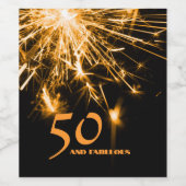 50 en Fabulous verjaardag gouden sparkle party Wijn Etiket (Enkel label)