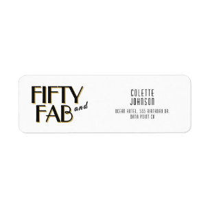 50 en Fabulous Verjaardag Jaren 20  Etiket
