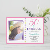 50 en Fabulous Verjaardag Kaart (Staand voorkant)