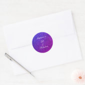 50 En Fabulous Verjaardag Ombre Roze Paarse Glitte Ronde Sticker (Envelop)