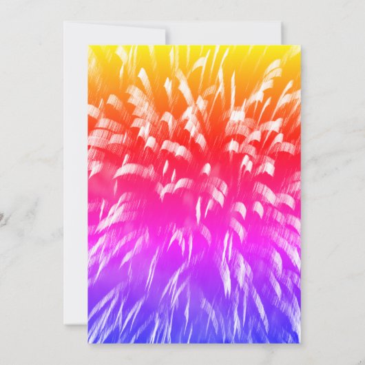 50 en Fabulous Verjaardag Regenboog Vuurwerk Kaart (Achterkant)