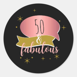 50 en Fabulous Verjaardag Ronde Sticker