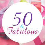 50 en Fabulous Verjaardag Roze Blauw Paarse Ronde Kartonnen Onderzetter<br><div class="desc">Plant u een 50 & Fabulous thema verjaardagsfeestje voor de speciale verjaardagsvrouw in uw leven? Dit verjaardagspapier onderzetter zegt 50 & Fabulous in roze,  blauw en paarse.</div>