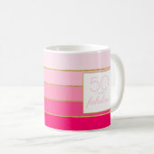 50 en fabulous verjaardag roze goud koffiemok (Voorkant rechts)