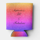 50 En Fabulous Verjaardag Roze Paarse Glitter 2020 Blikjeskoeler (Voorkant)