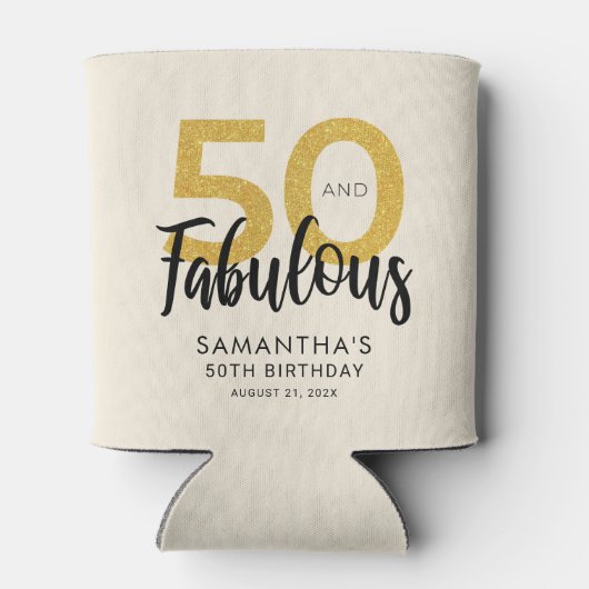 50 en Fabulous Verjaardag Script Party Custom Blikjeskoeler (Achterkant)