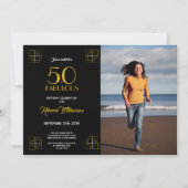 50 en Fabulous Verjaardag Uitnodiging Art Deco sti (Voorkant)