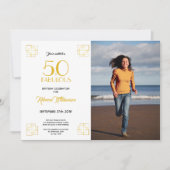50 en Fabulous Verjaardag Uitnodiging Art Deco sti (Voorkant)