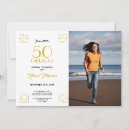 50 en Fabulous Verjaardag Uitnodiging Art Deco sti