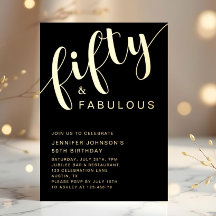50 En Fabulous Verjaardag Zwart Goud
