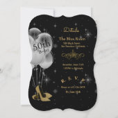 50 en Fabulous Verjaardag Zwart & Goud Kaart (Achterkant)