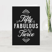 50 en Fabulous Verjaardag Zwart-wit Dinosaurus Kaart (Voorkant)