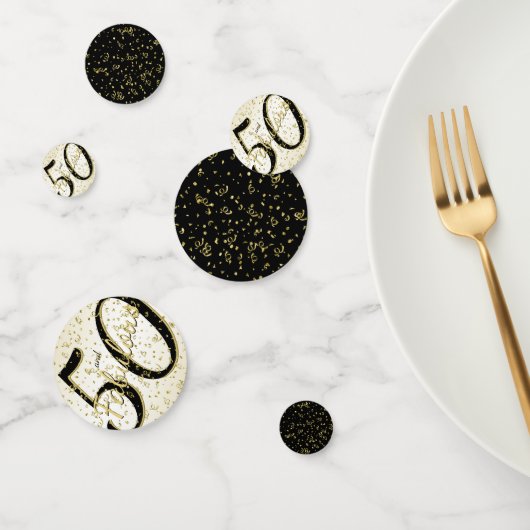 50 en Fabulous verjaardagscManuscript zwart/Gold F Confetti (Groep)