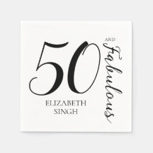 50 en Fabulous Verjaardagsfeest Zwart en Wit