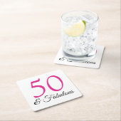 50 en Fabulous verjaardagsfeestje onderzetter (Insitu)
