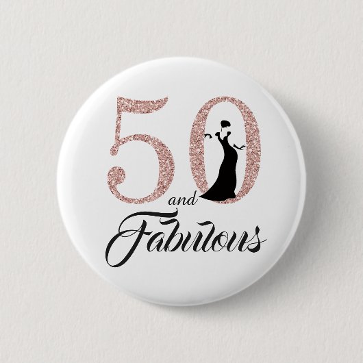 50 en Fabulous Verjaardagsfeestje Ronde Button 5,7 Cm (Voorkant)