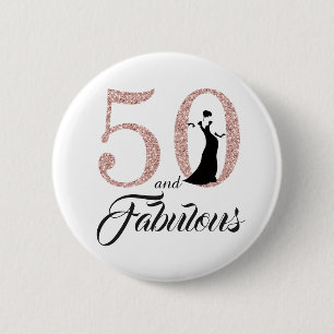 50 en Fabulous Verjaardagsfeestje Ronde Button 5,7 Cm