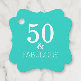 50 En Fabulous Verjaardagsfeestje Turquoise Schatt Bedankjes Labels