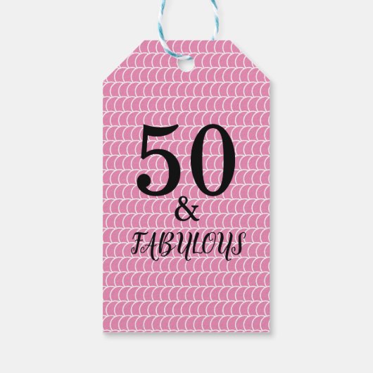 50 En Fabulous Verjaardagsfeestje Zeemeermin Roze Cadeaulabel (Achterkant)