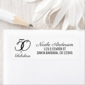 50 en Fabulous Verjaardagsfeestviering Etiket (Insitu)