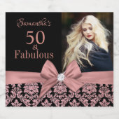 50 en fabulous verjaardagspartij flesetiket sparkling wijnetiket (Enkel label)