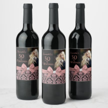 50 en fabulous verjaardagspartij flesetiket