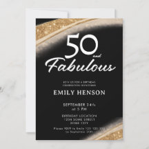 50 en Fabulous Vet Zwart Gouden Verjaardag