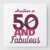 50 en Fabulous Vierkante Klok (Voorkant)