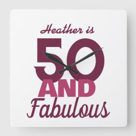 50 en Fabulous Vierkante Klok