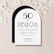50 en Fabulous Vijftig Verjaardagsuitnodiging