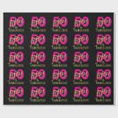 50 en Fabulous Vijftigste Verjaardag Cadeaupapier (Vlak)
