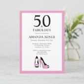 50- en Fabulous Vijftigste verjaardag Kaart (Staand voorkant)