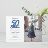 50. en Fabulous Vijftigste verjaardag Kaart (Staand voorkant)