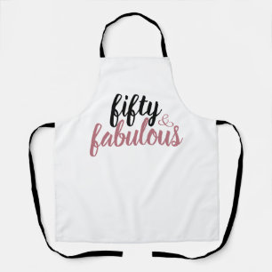 50 en Fabulous Vijftigste Verjaardag Roze Blush Schort
