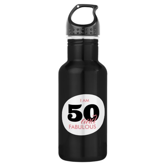 50 en Fabulous Vijftigste Verjaardag Waterfles (Voorkant)